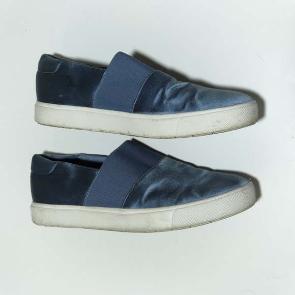 Vince blue satin slip on casual shoe sneaker 8 - Picture 4 of 10